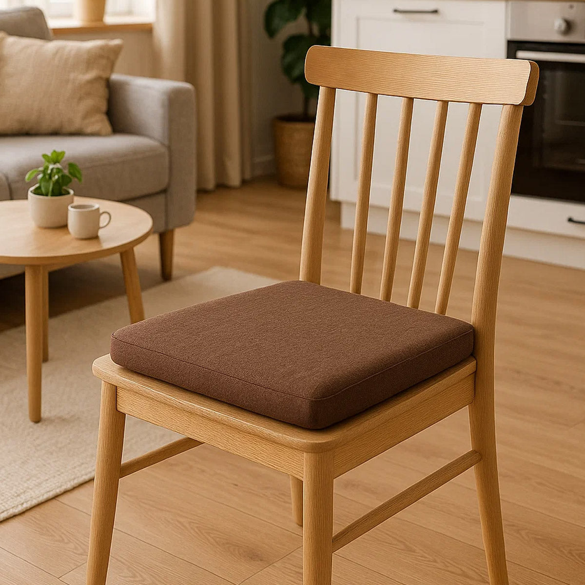 LEANBE Sitzkissen 2er Set – Bequeme Polster für Garten, Balkon und Zuhause - 40 x 40 x 5 cm Braun
