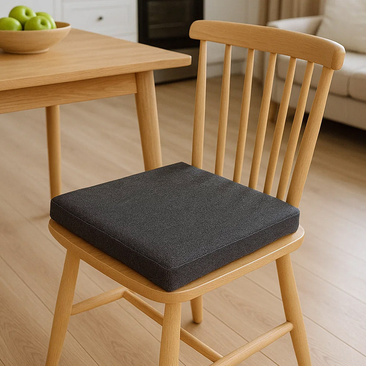 Sitzkissen 2er Set für Garten & Zuhause 40 x 40 x 5 cm Schwarz