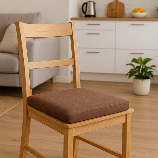 LEANBE Sitzkissen 2er Set – Bequeme Polster für Garten, Balkon und Zuhause - 40 x 40 x 5 cm Braun