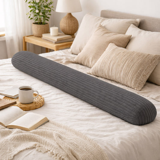 LEANBE Bettschlange Stillkissen – Vielseitiges Seitenschläferkissen - 150 cm Grau Cord