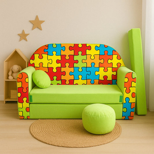 LEANBE Kindersofa 3-in-1 – Multifunktionales Spiel- und Schlafsofa für Kinderzimmer Z34