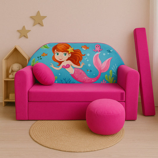 LEANBE Kindersofa 3-in-1 – Multifunktionales Spiel- und Schlafsofa für Kinderzimmer H4
