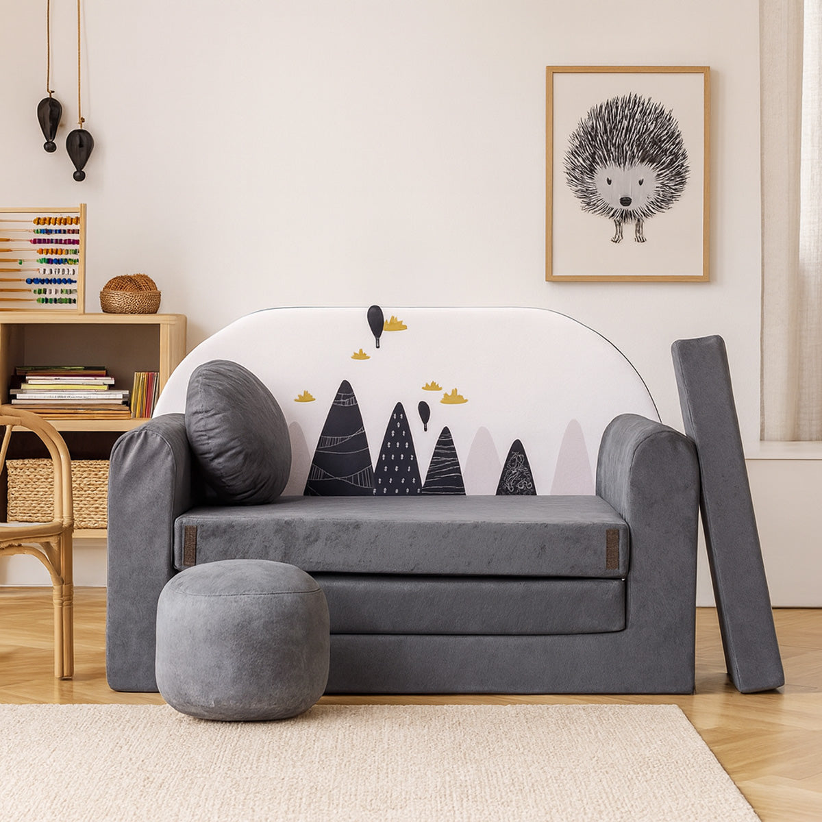LEANBE Kindersofa 3-in-1 – Multifunktionales Spiel- und Schlafsofa für Kinderzimmer AX2