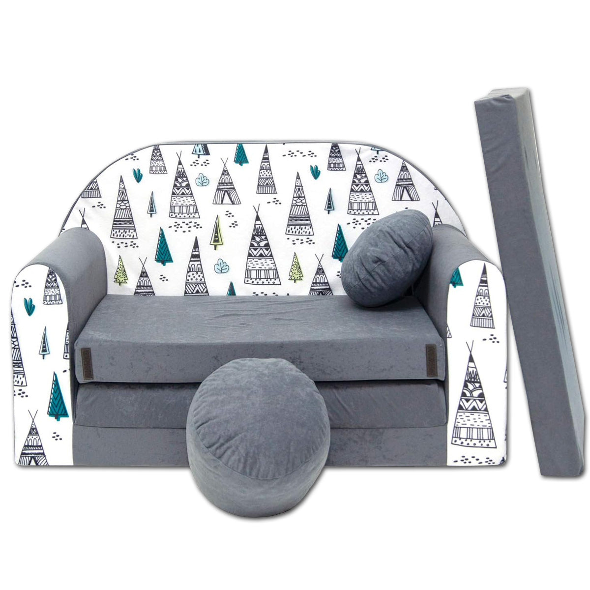 Kindersofa 3in1 – Spielsofa & Schlafsofa für Kinder AJ3