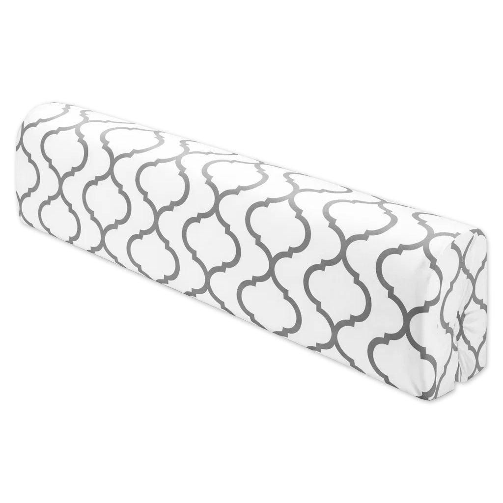 LEANBE Bettkantenschutz 70x20x14 cm + Bettschlange 150x15 cm – Graues Ornament