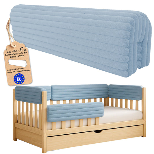 Bettkantenschutz für Babybett – Blau Cord