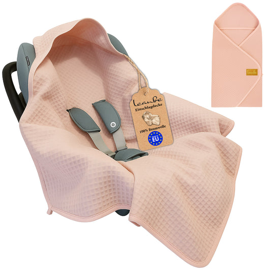 Einschlagdecke aus Waffelstoff für den Sommer 100% Baumwolle Rosa