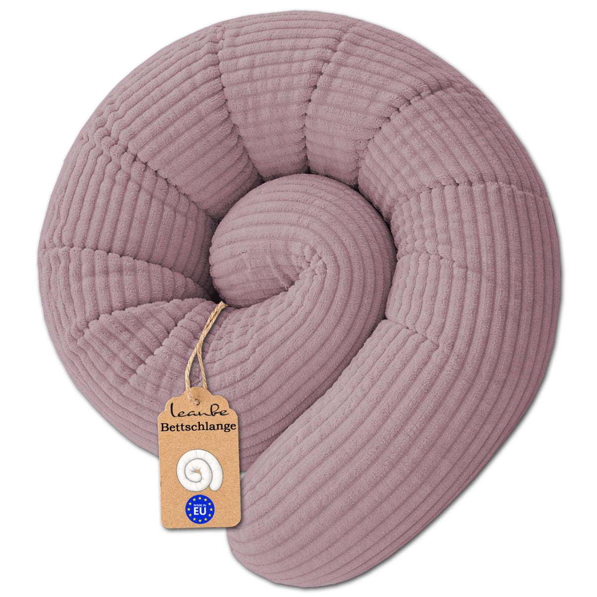 LEANBE Bettschlange Stillkissen – Vielseitiges Seitenschläferkissen 150 cm Lila Cord
