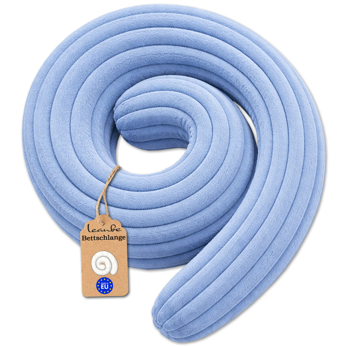 LEANBE Bettschlange Stillkissen – Vielseitiges Seitenschläferkissen 150 cm Blau Plüsch
