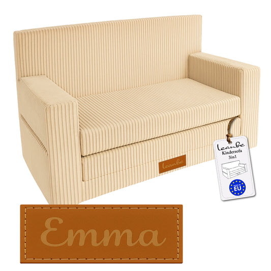 Personalisierbares Kindersofa 3in1 - Beige Cord