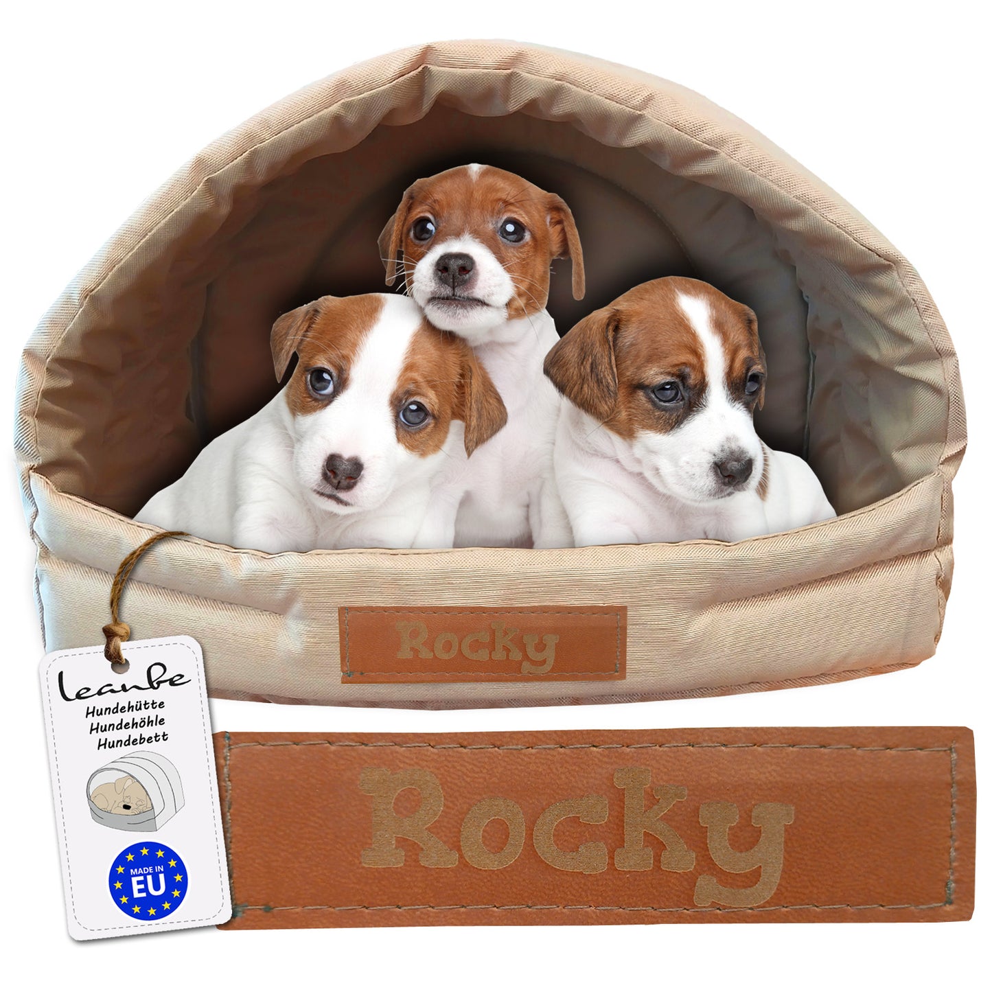 Personalisierte Schlafhöhle Hundehaus für Hunde und Katzen Beige