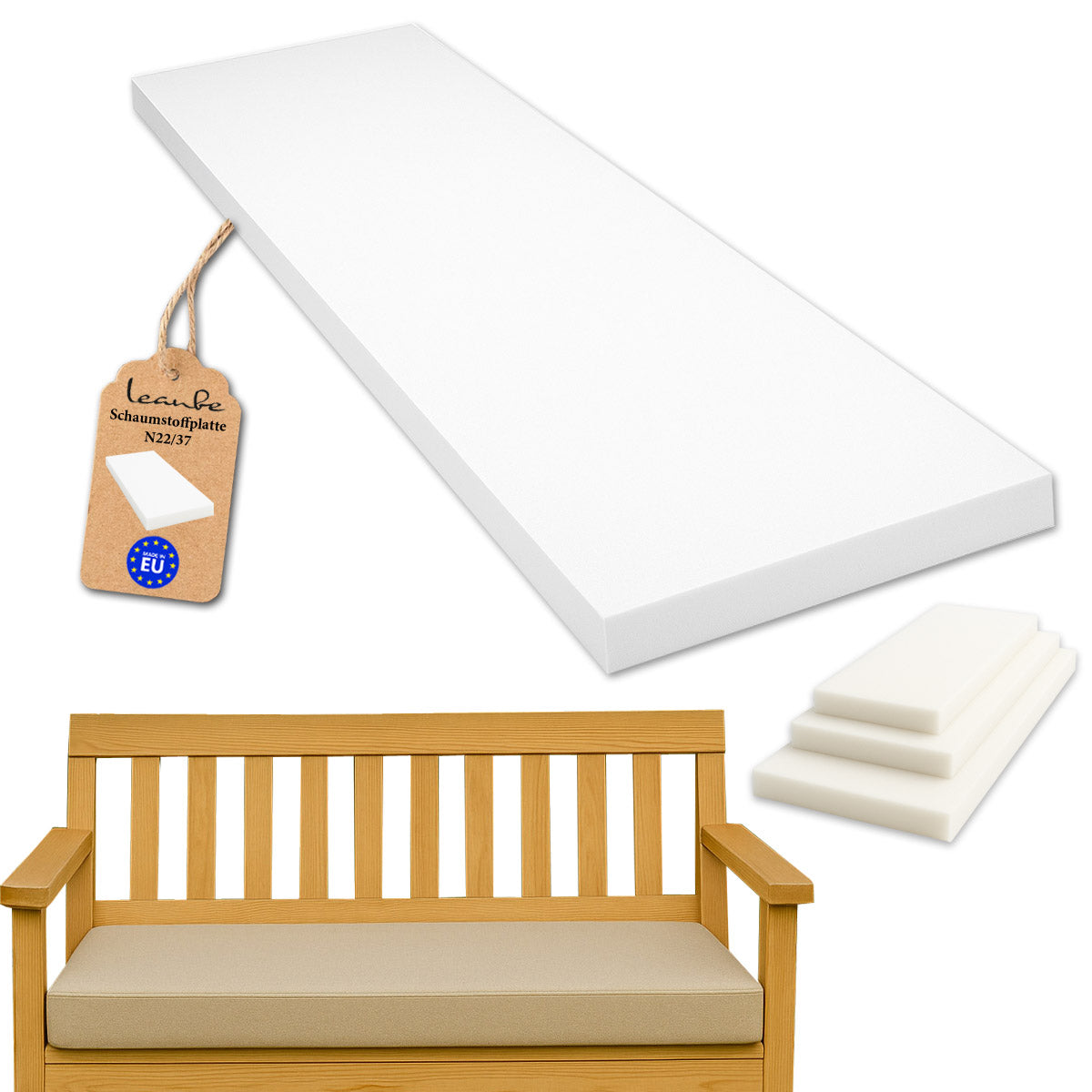 LEANBE Schaumstoffplatte – Hochwertiger Schaumstoff für vielseitige Anwendungen 150 x 40 x 5 cm