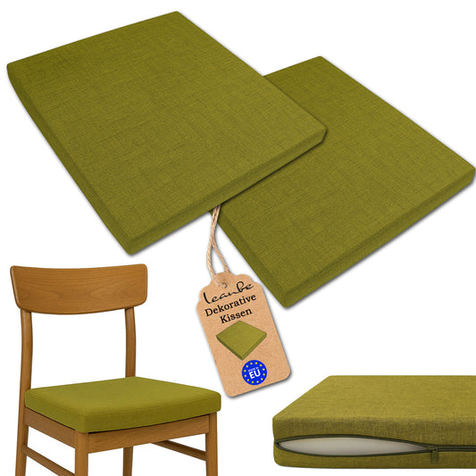 Sitzkissen 2er Set für Garten & Zuhause 40 x 40 x 5 cm Grün