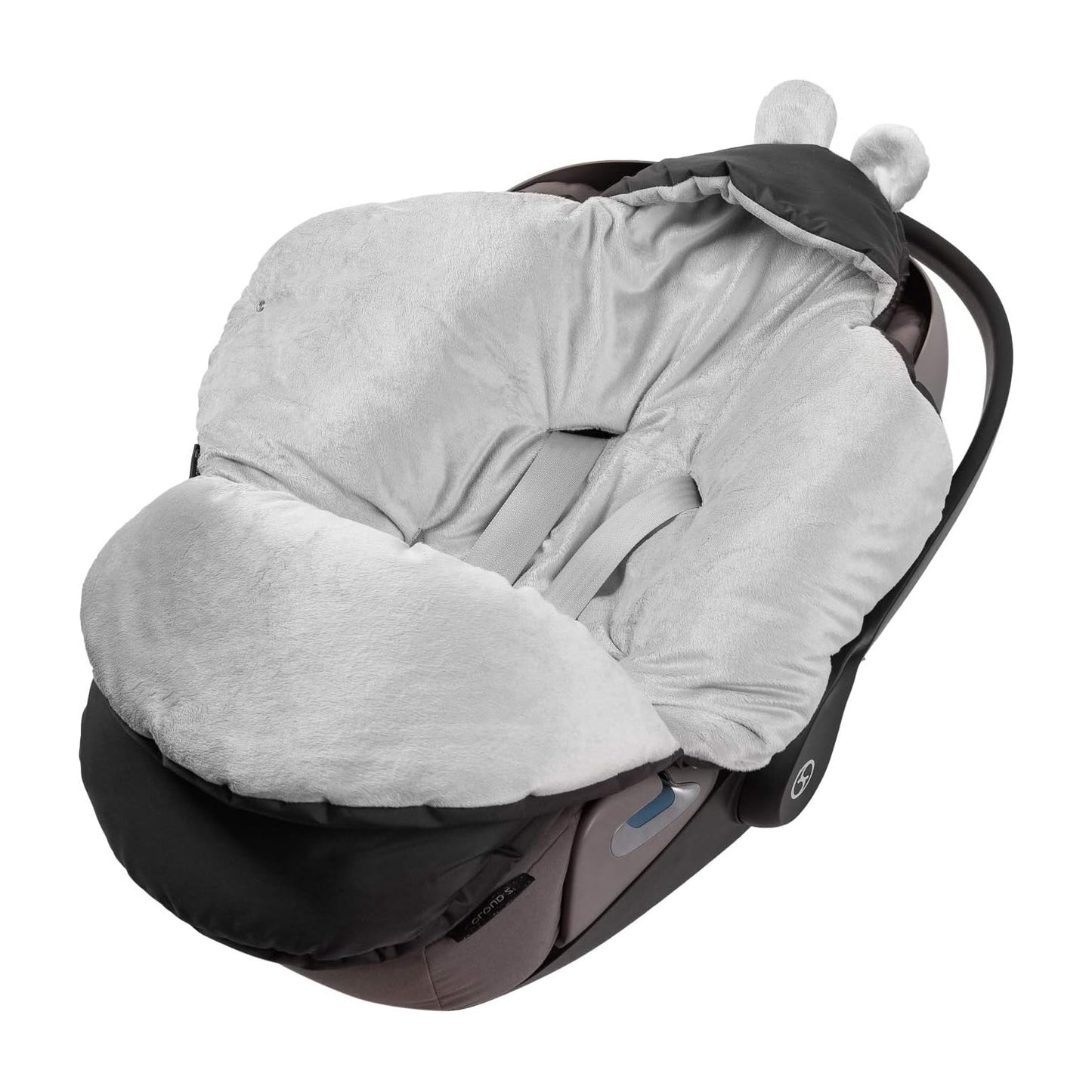 Baby Einschlagdecke für Winter - Schwarz und Grau