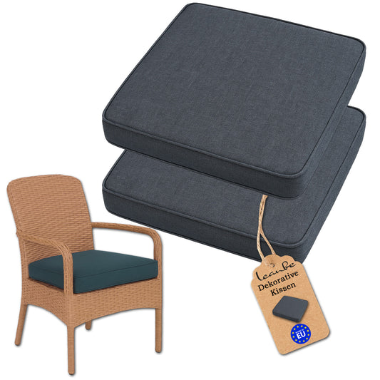 LEANBE Sitzkissen 2er Set – Bequeme Polster für Garten, Balkon und Zuhause Navyblau