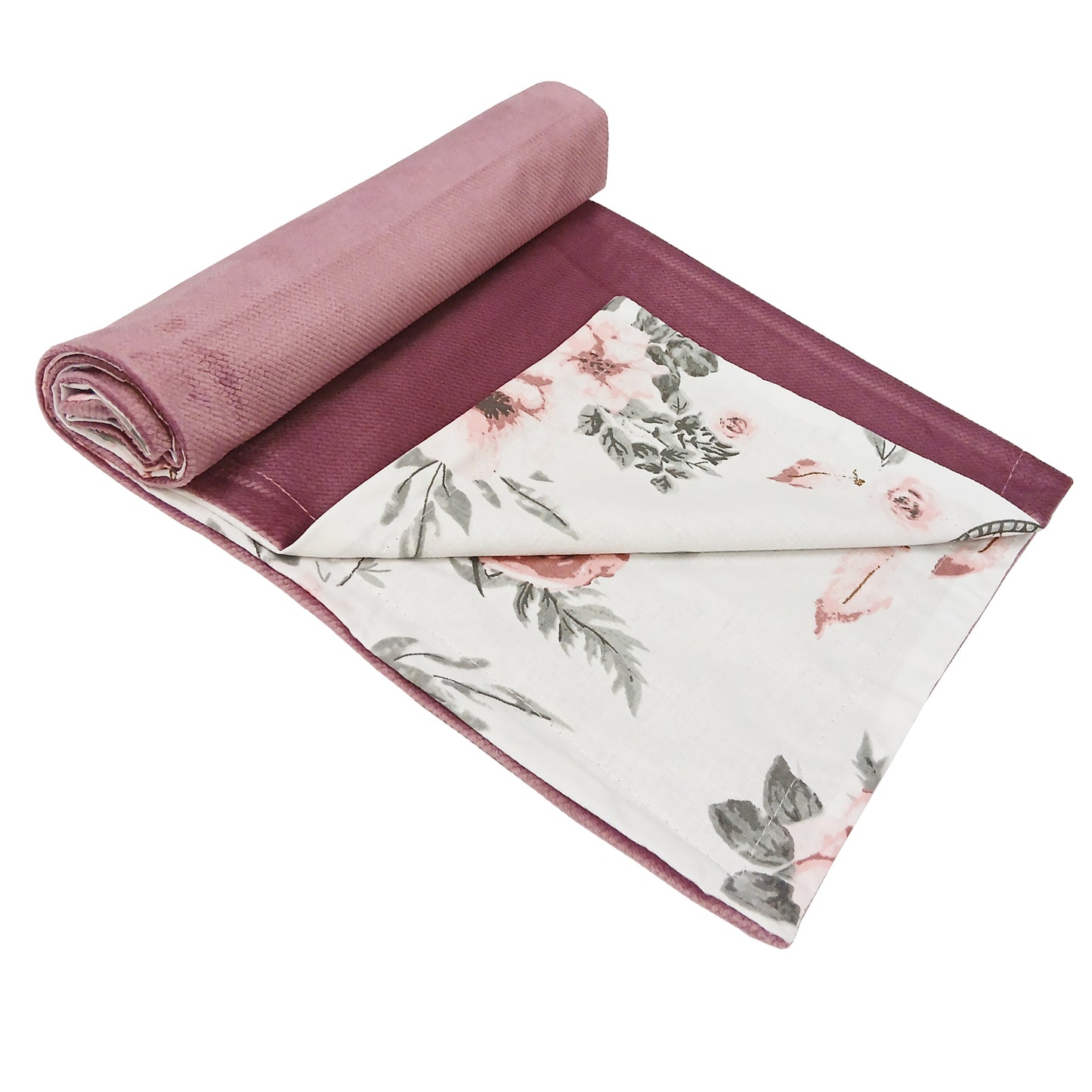 Babydecke 50x70cm doppelseitig Baumwolle/Velours Rosa