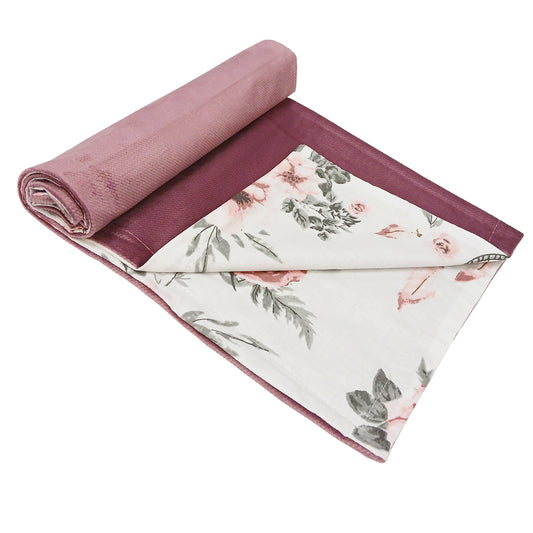 LEANBE Babydecke 50x70cm doppelseitig Baumwolle/Velours Rosa