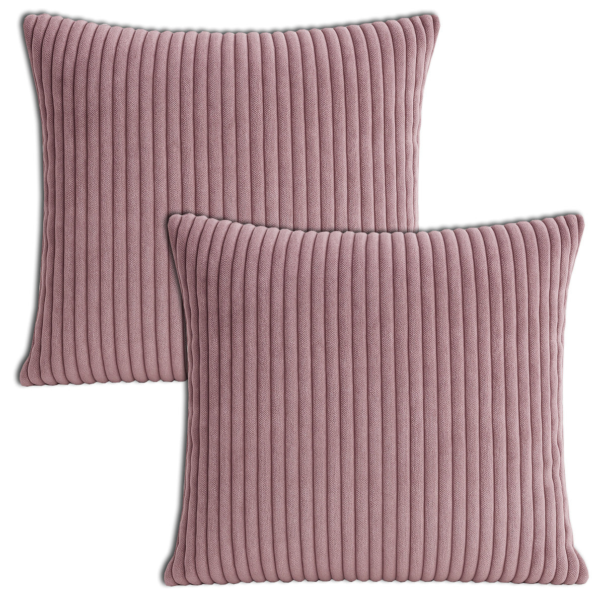 Cord Kissenhülle Set 2 Stck. für Dekokissen Lila