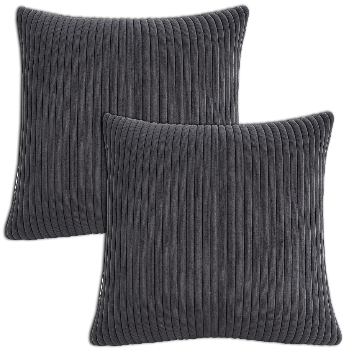 LEANBE Cord Kissenhüllen Set (2 Stück) – Weiche Dekokissenbezüge mit Struktur: Grau