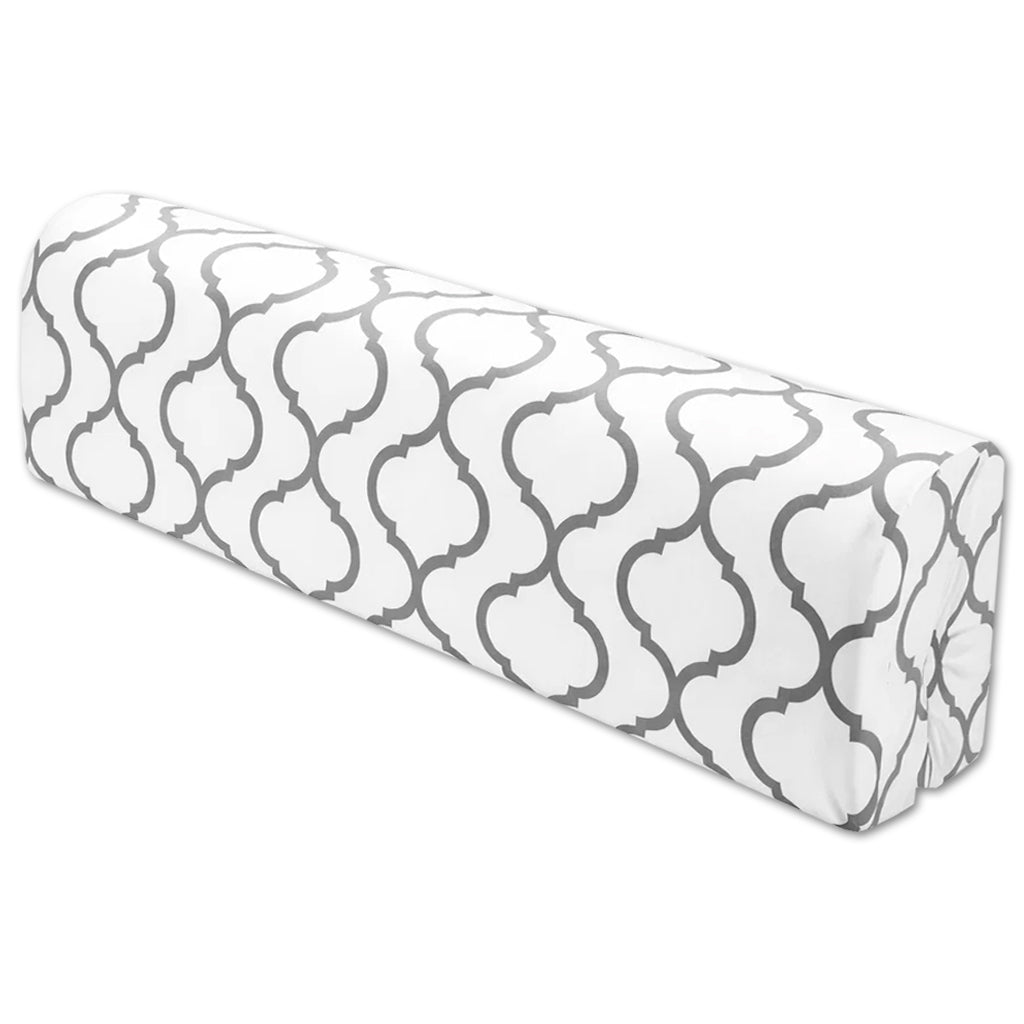 LEANBE Bettkantenschutz 70x20x14 cm + Bettschlange 150x15 cm – Graues Ornament