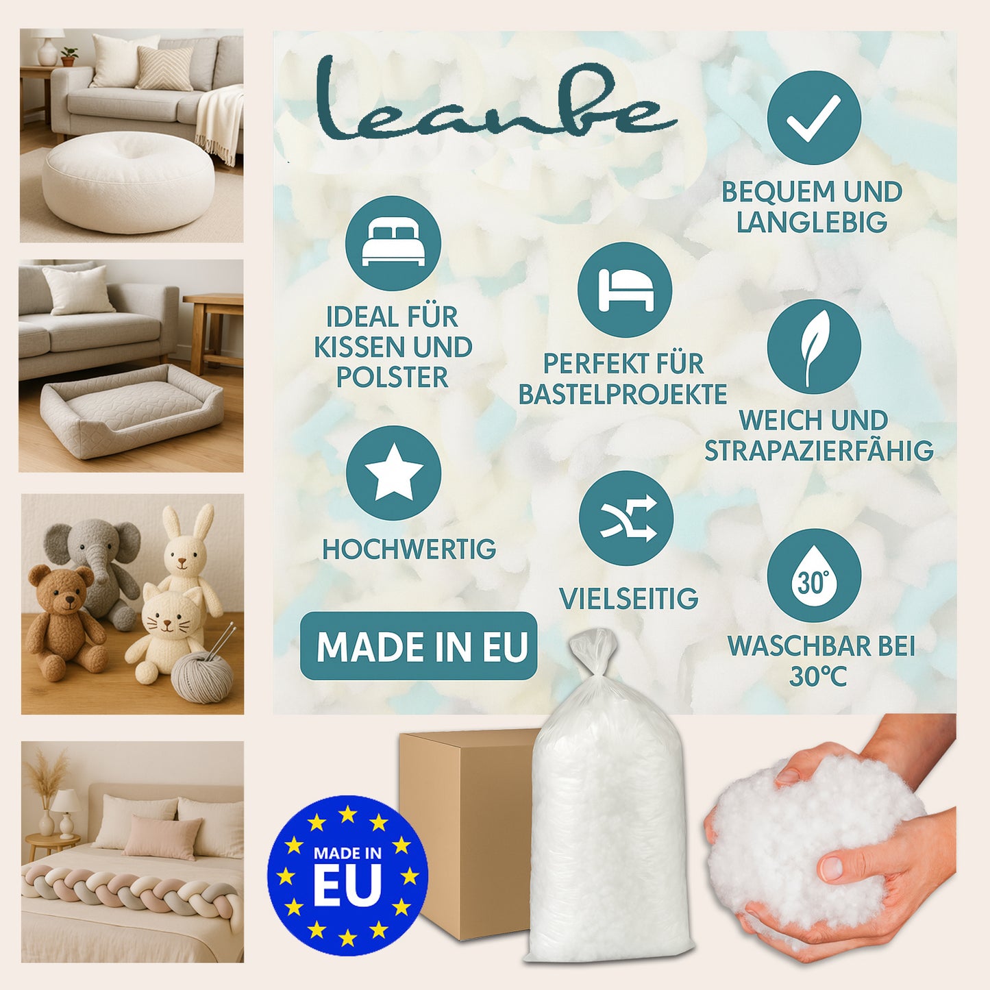 Kissenfüllung Plüschtiere Faserbällchen Füllmaterial Kissen Füllstoff