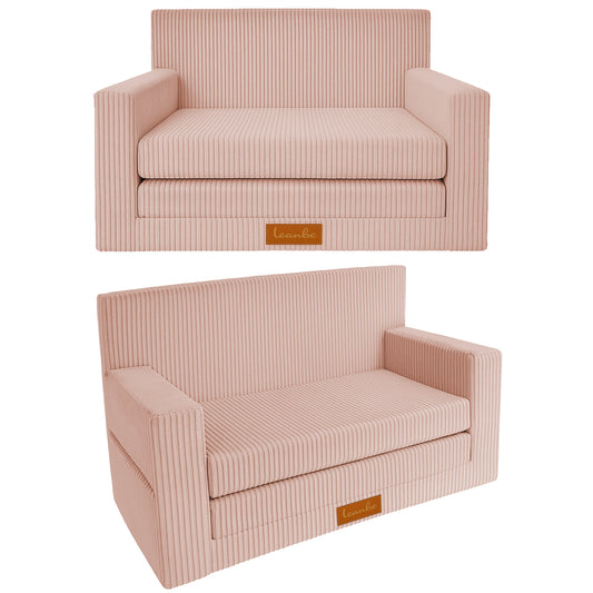 Personalisierbares Kindersofa 3in1 - Rosa Cord
