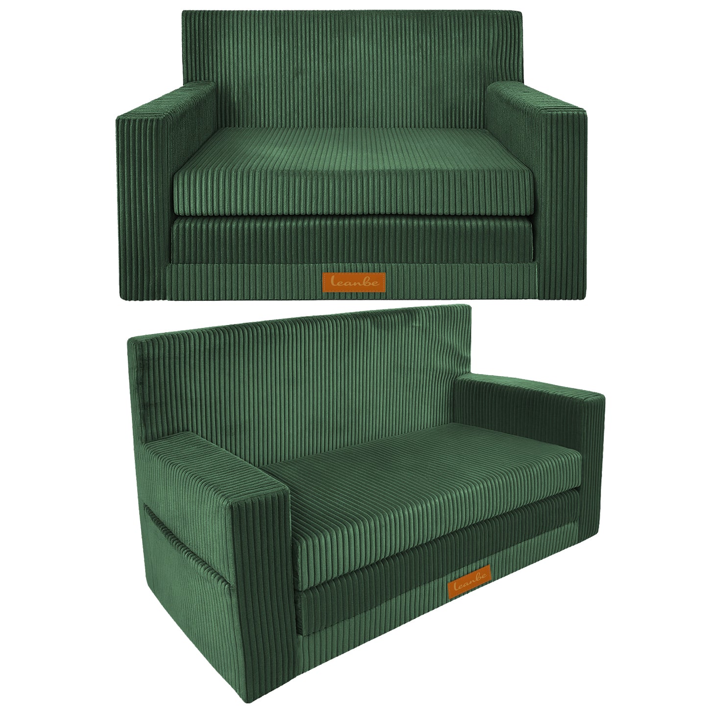 Personalisierbares Kindersofa 3in1 - Grün Cord