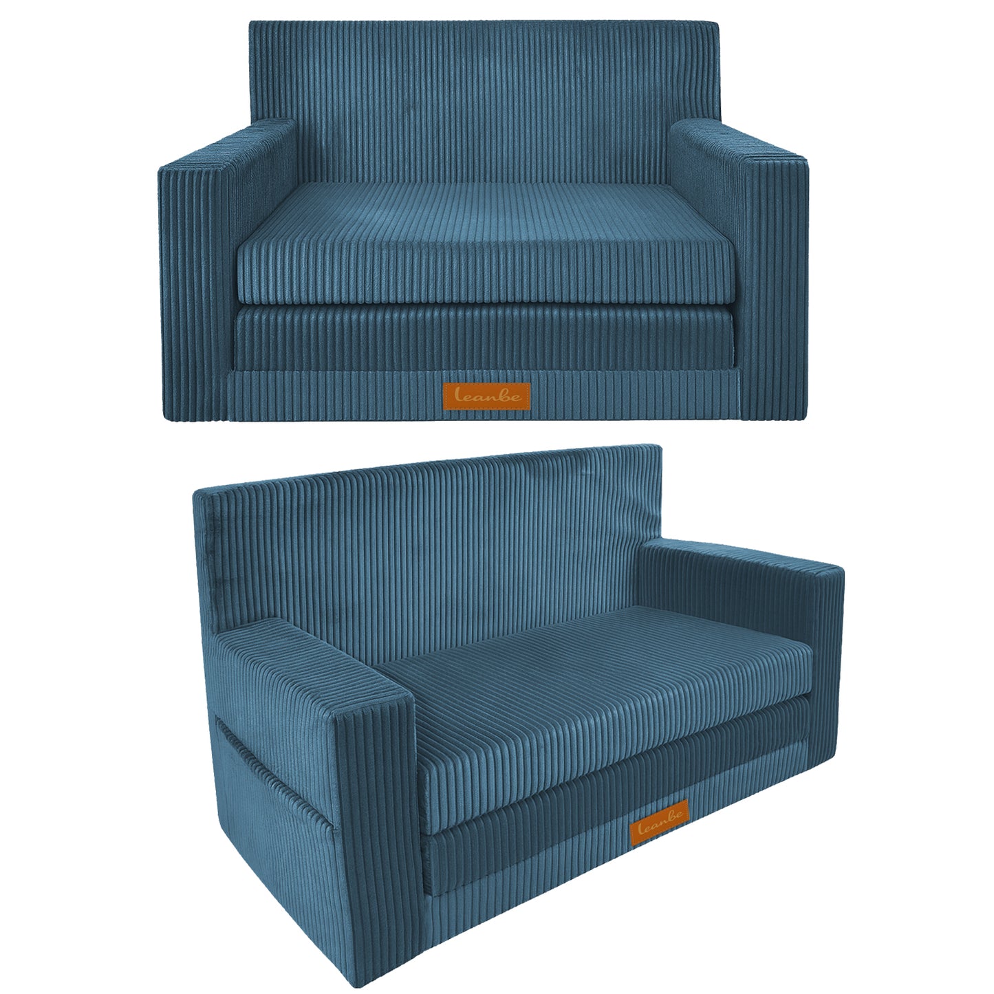 Personalisierbares Kindersofa 3in1 - Blau Cord