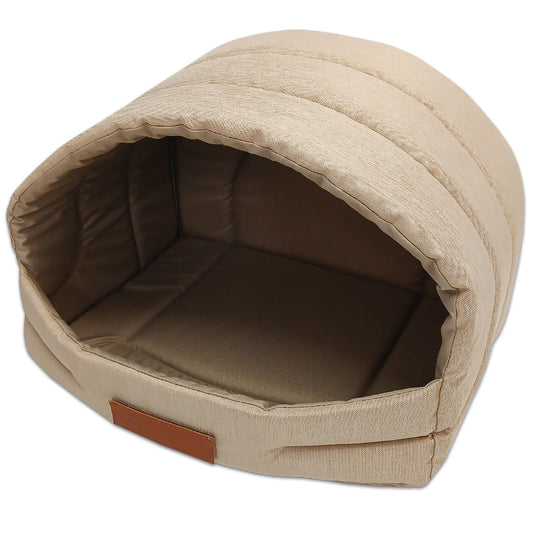 LEANBE Personalisierte Schlafhöhle Hundehaus für Hunde und Katzen - Beige