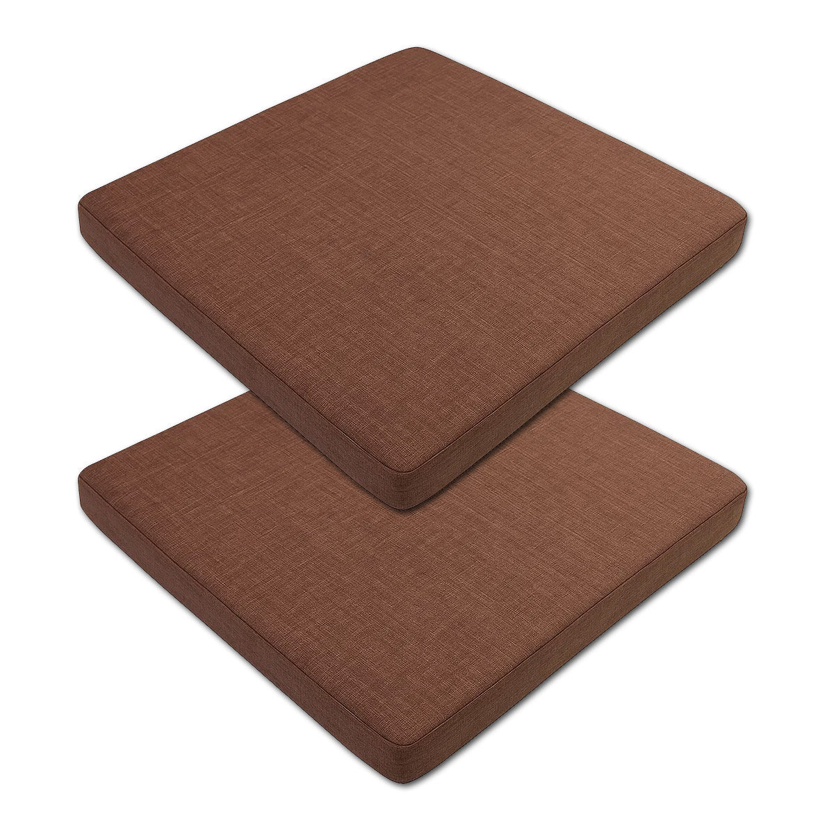 Sitzkissen 2er Set für Garten & Zuhause 40 x 40 x 5 cm Braun