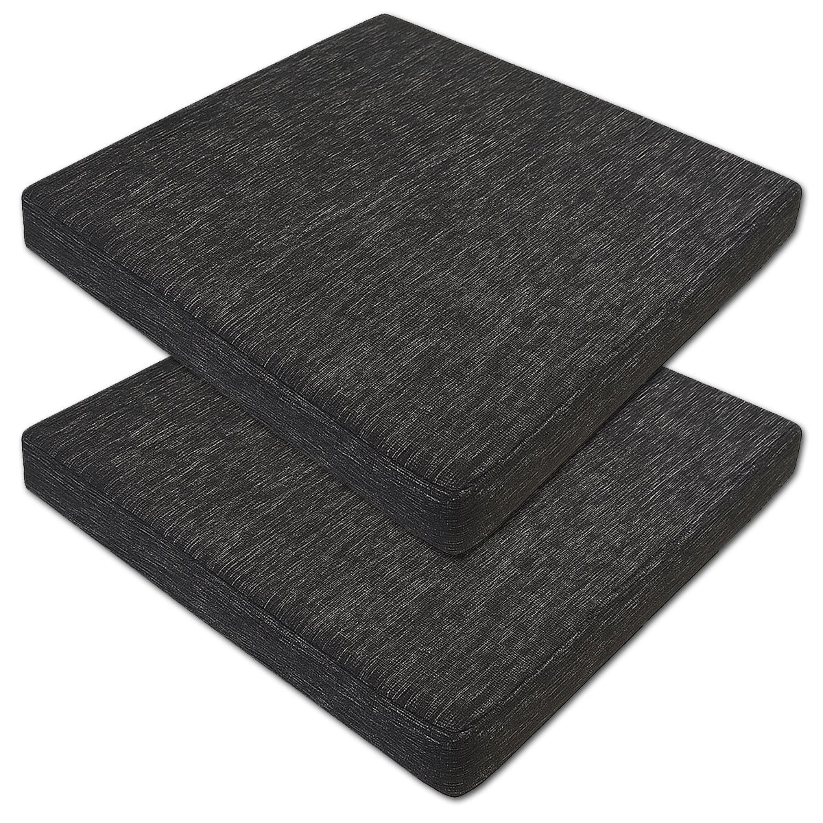 Sitzkissen 2er Set für Garten & Zuhause 40 x 40 x 5 cm Schwarz