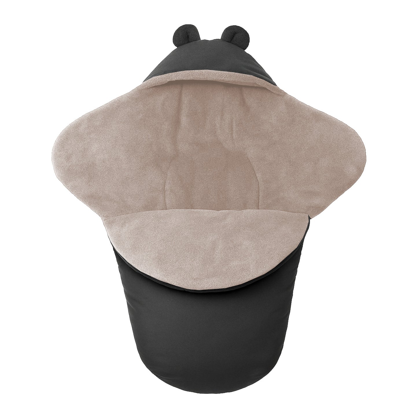 Baby Einschlagdecke für Winter - Schwarz und Latte