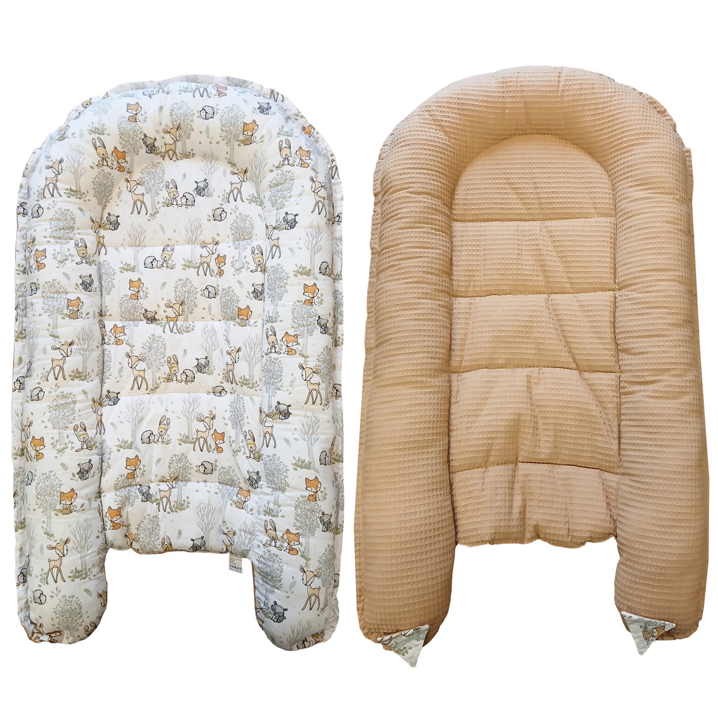 Babynest Kokon aus Baumwolle & Waffelstoff - Beige
