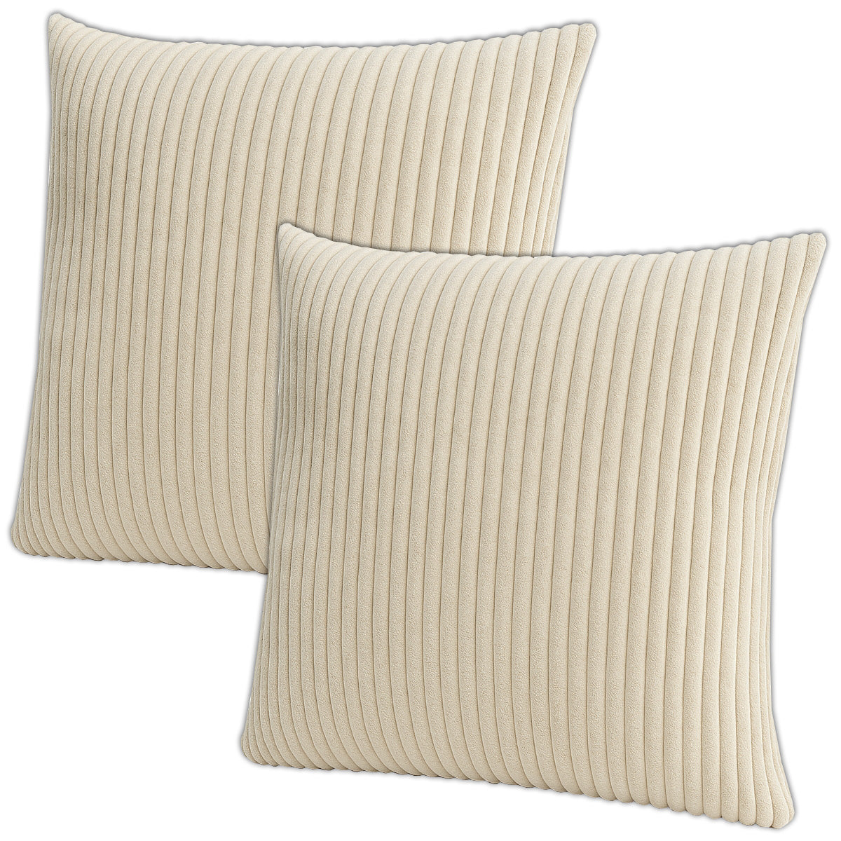 Cord Kissenhülle Set 2 Stck. für Dekokissen Beige