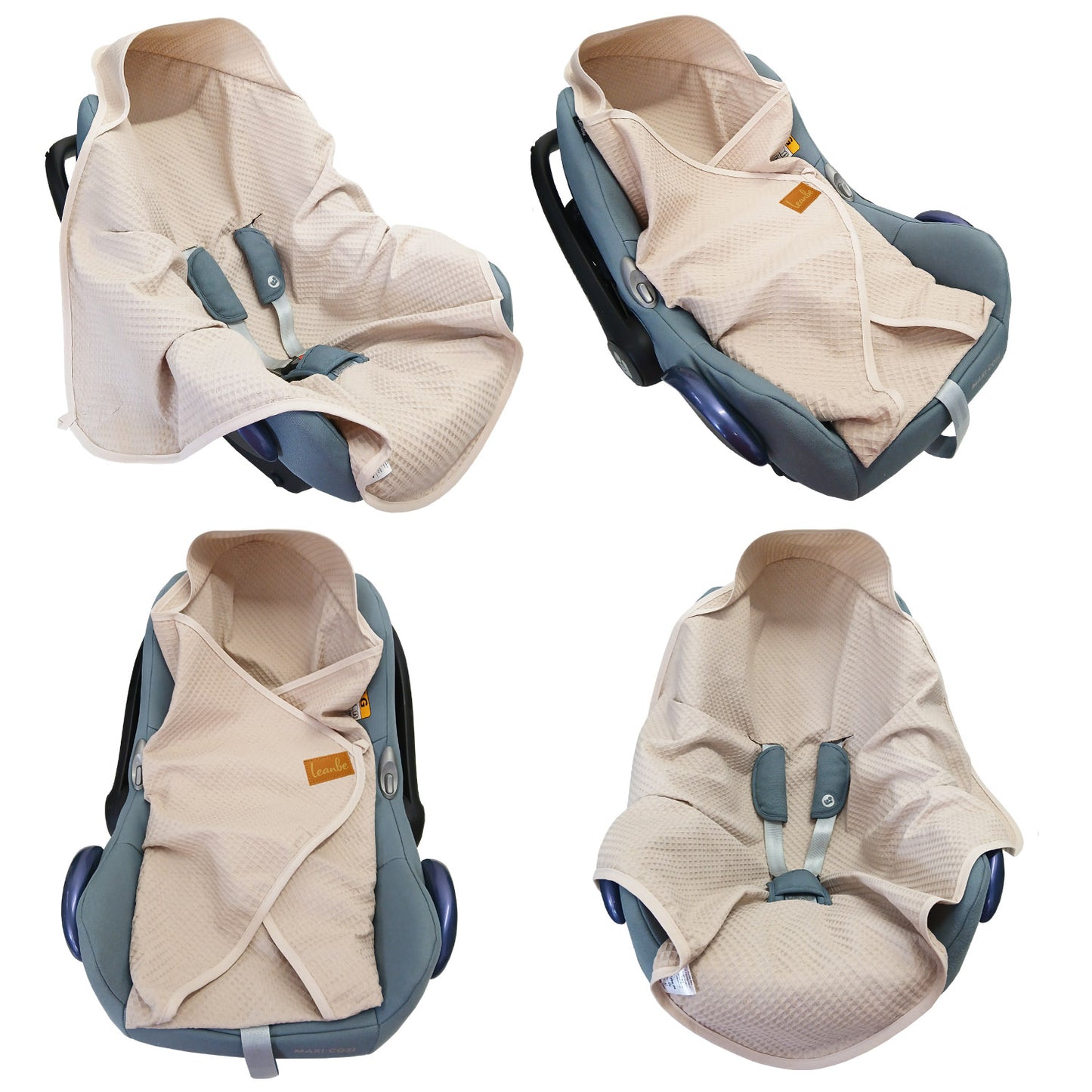 Einschlagdecke aus Waffelstoff für den Sommer 100% Baumwolle Beige