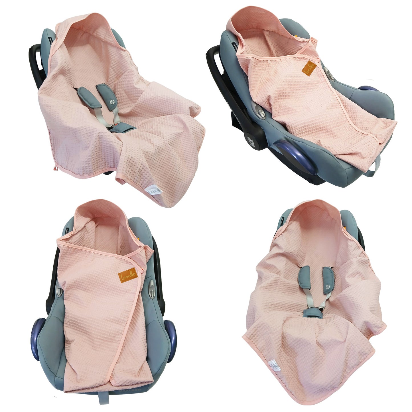 Einschlagdecke aus Waffelstoff für den Sommer 100% Baumwolle Rosa