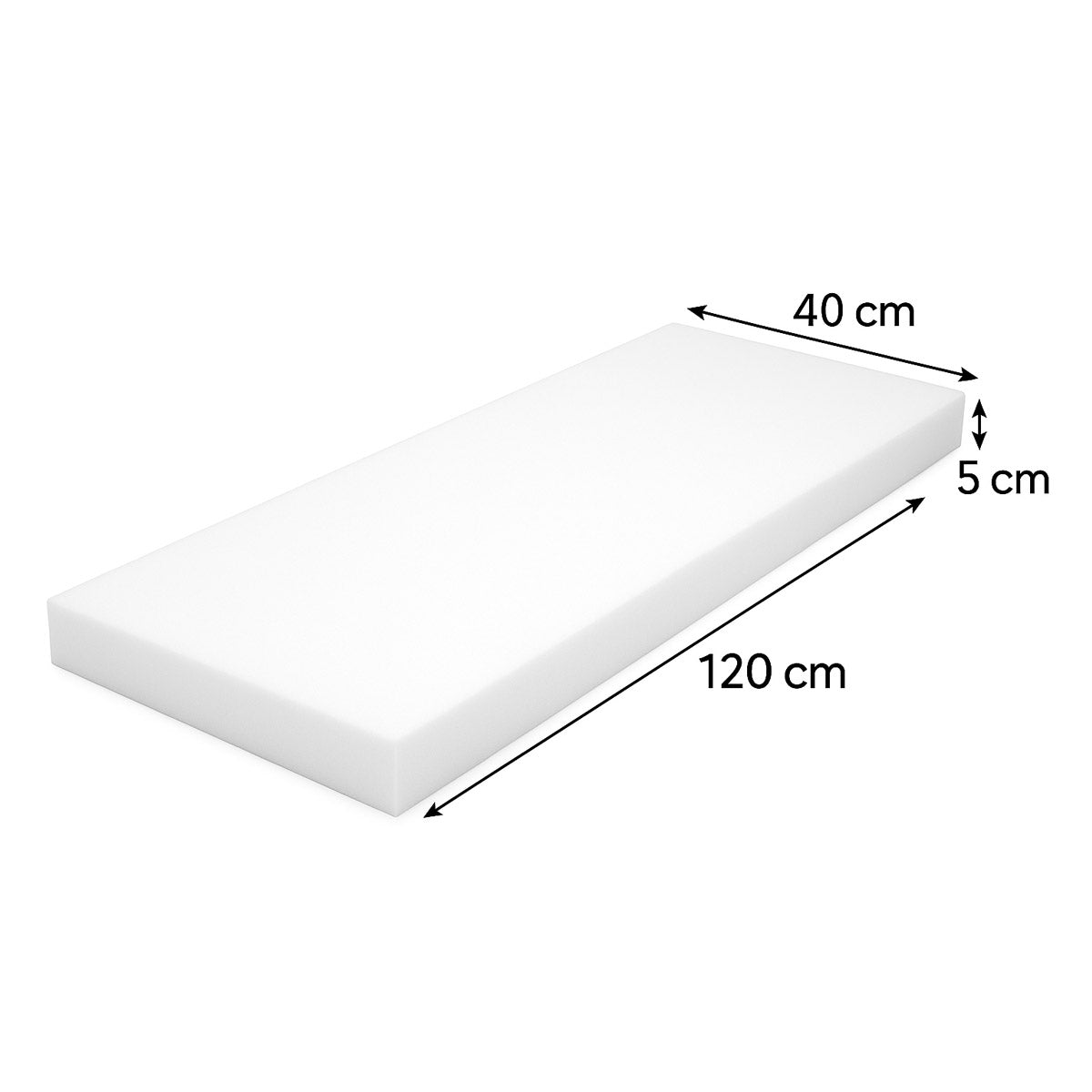 LEANBE Schaumstoffplatte – Hochwertiger Schaumstoff für vielseitige Anwendungen 120 x 40 x 5 cm