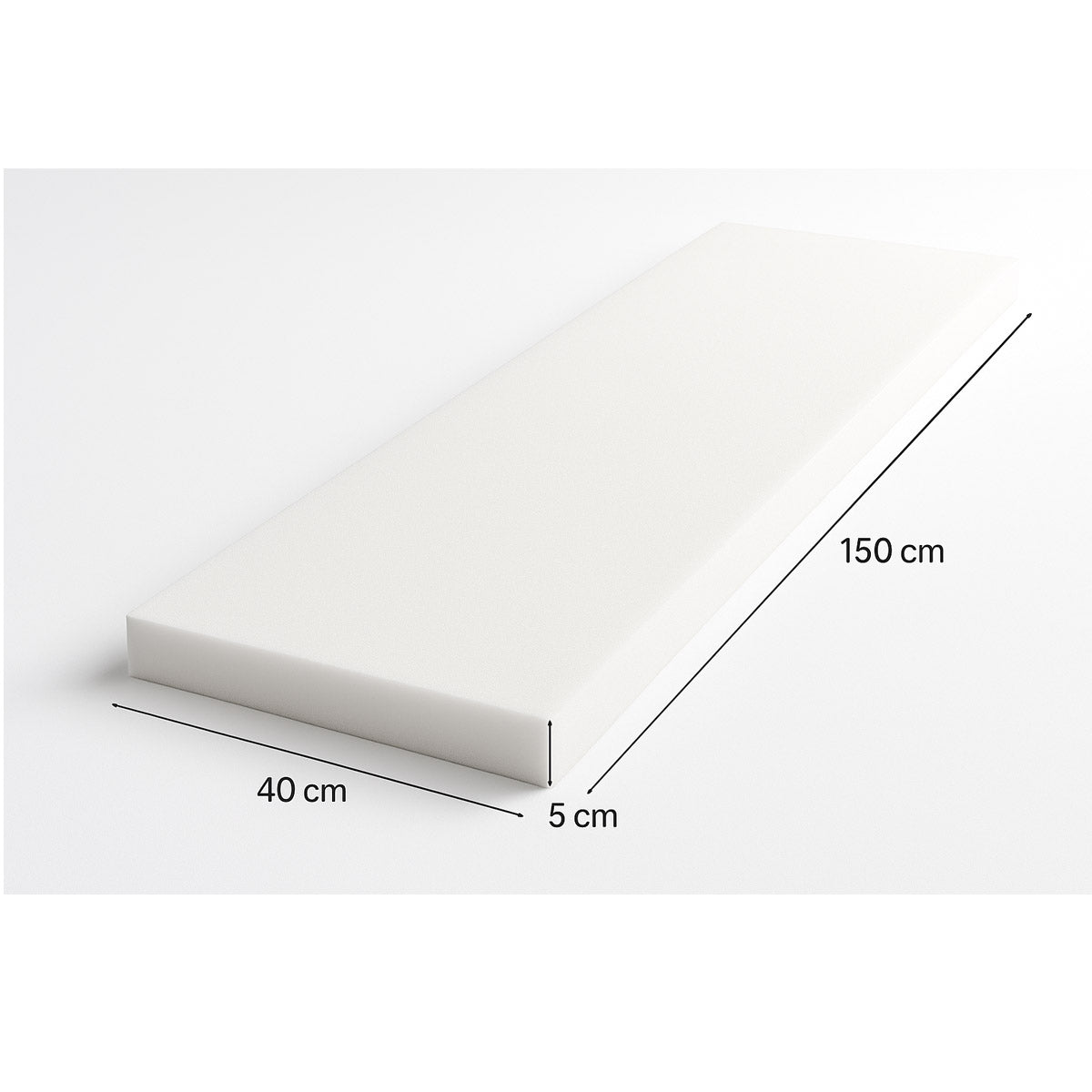 LEANBE Schaumstoffplatte – Hochwertiger Schaumstoff für vielseitige Anwendungen 150 x 40 x 5 cm