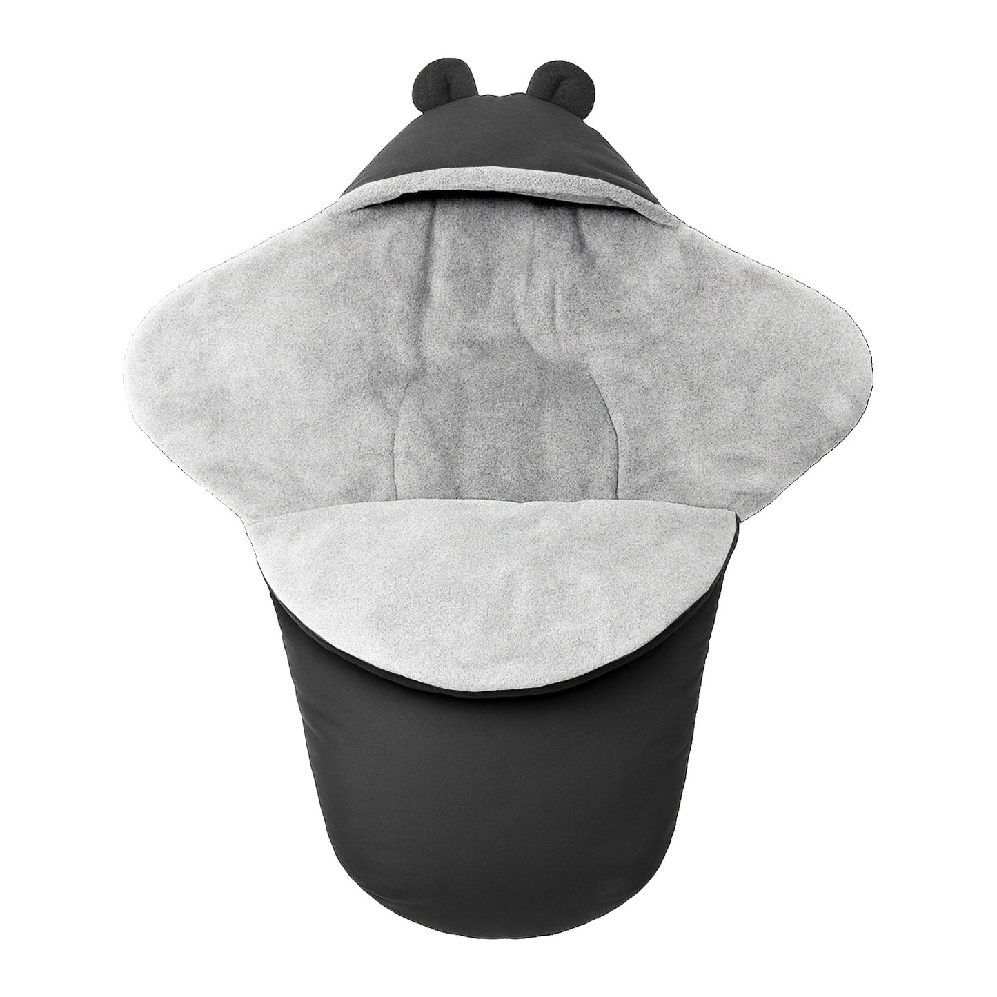 Baby Einschlagdecke für Winter - Schwarz und Grau