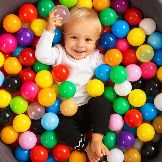 LEANBE Bällebad Bälle 7 cm – Hochwertige Plastikbälle für Kinder Spielspaß - Weiß