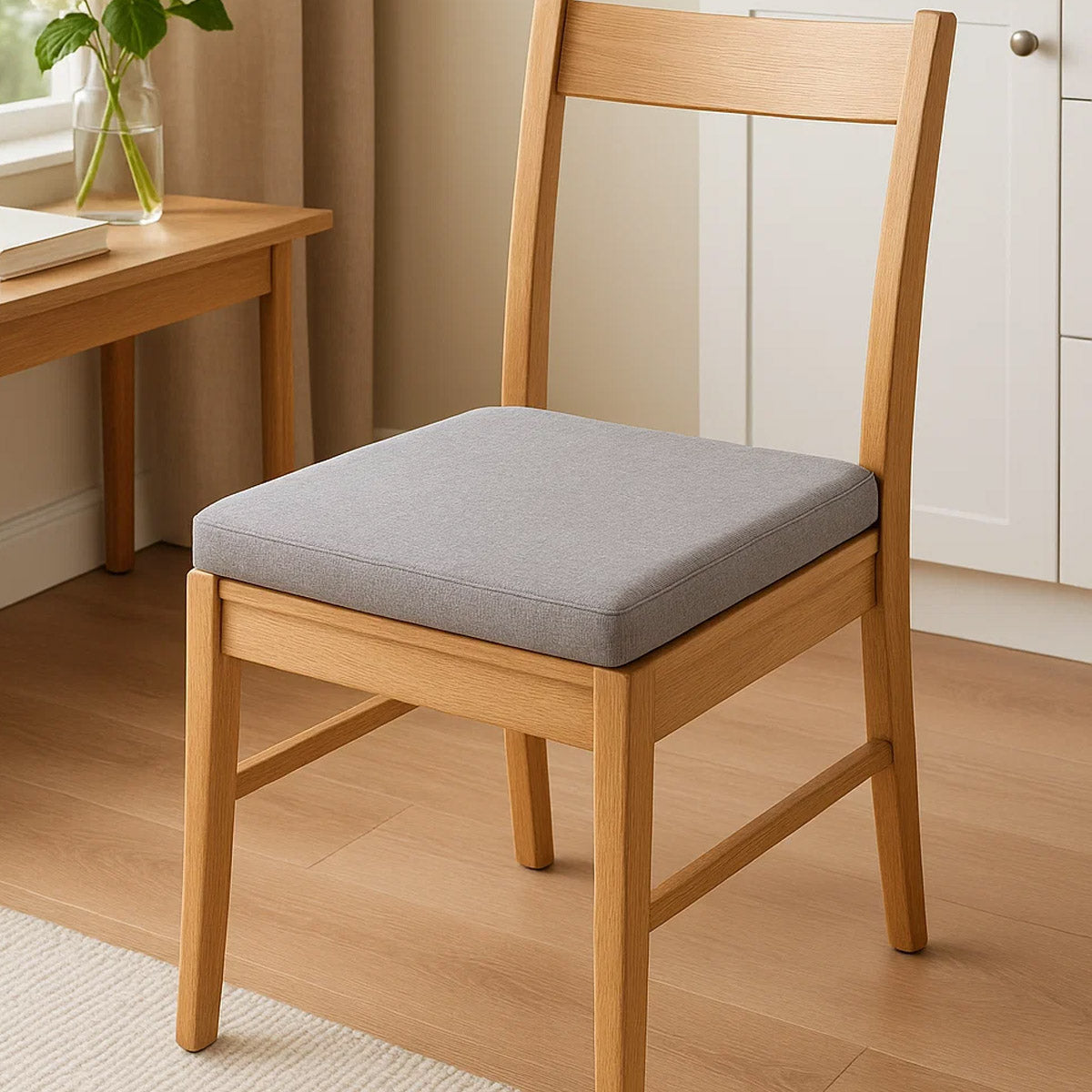 Sitzkissen 2er Set für Garten & Zuhause 40 x 40 x 5 cm Hellgrau