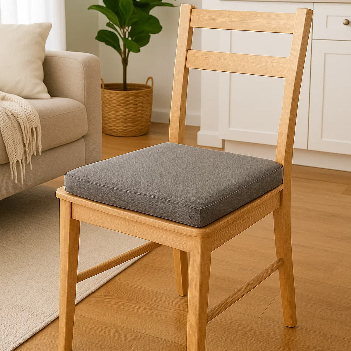 Sitzkissen 2er Set für Garten & Zuhause 40 x 40 x 5 cm Graphit