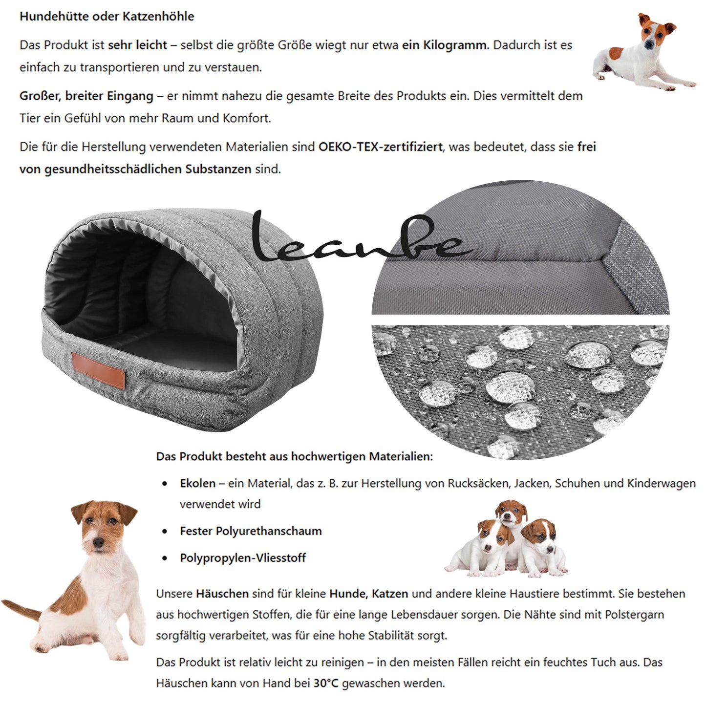 Personalisierte Schlafhöhle Hundehaus für Hunde und Katzen Beige