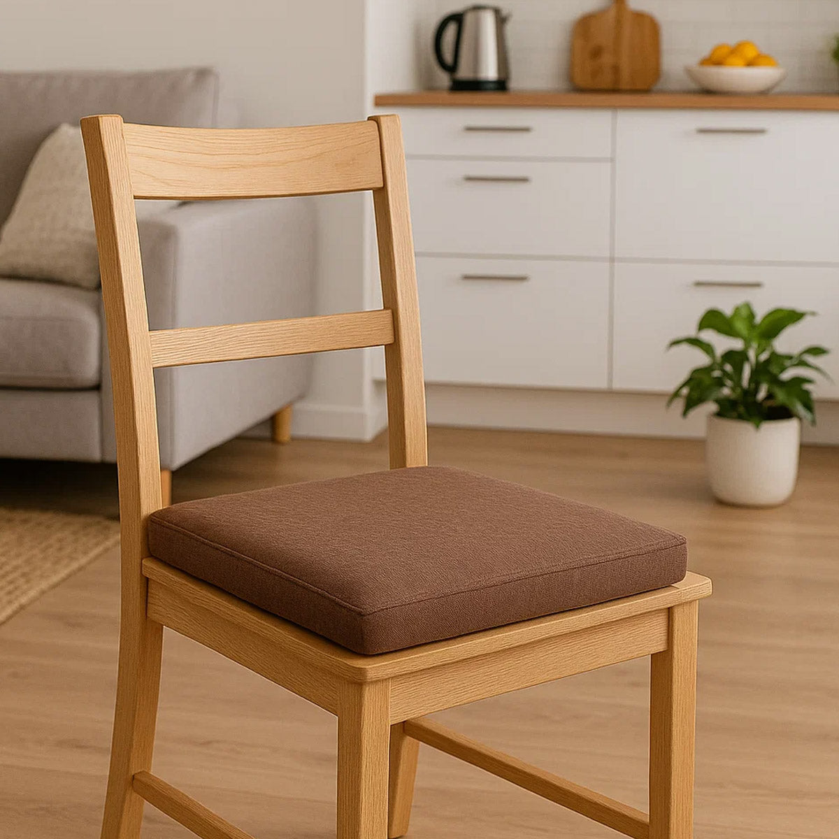 Sitzkissen 2er Set für Garten & Zuhause 40 x 40 x 5 cm Braun