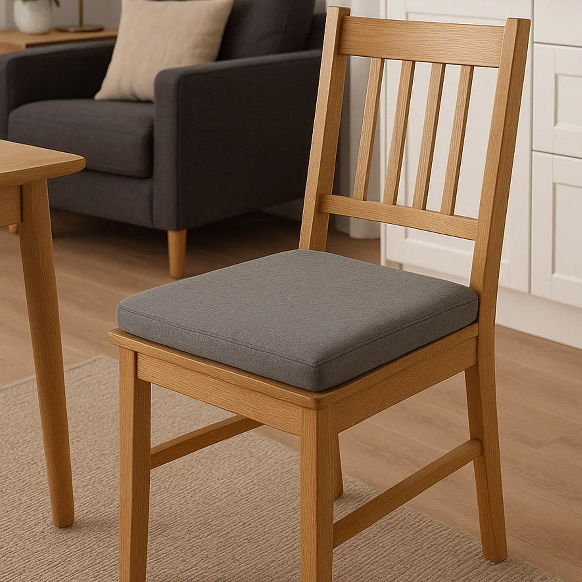 Sitzkissen 2er Set für Garten & Zuhause 40 x 40 x 5 cm Graphit