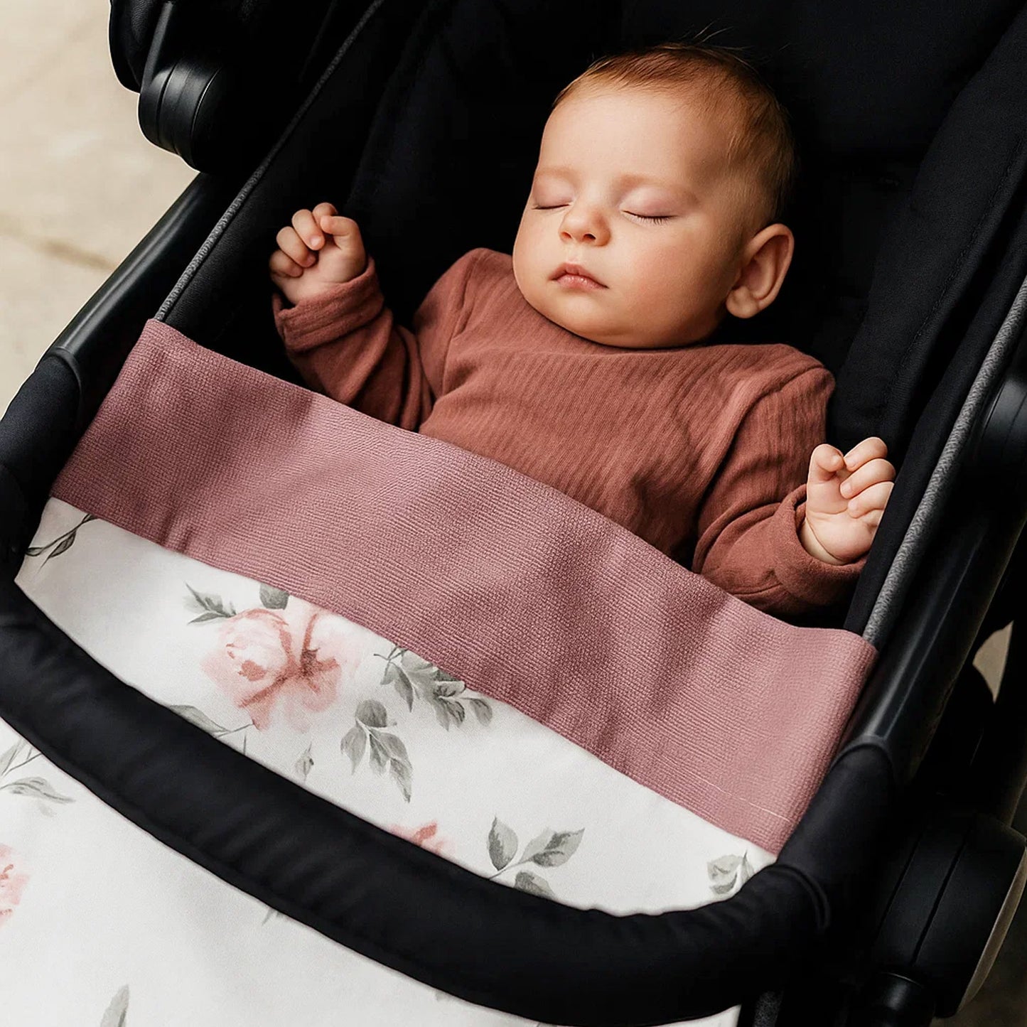 Babydecke 50x70cm doppelseitig Baumwolle/Velours Rosa