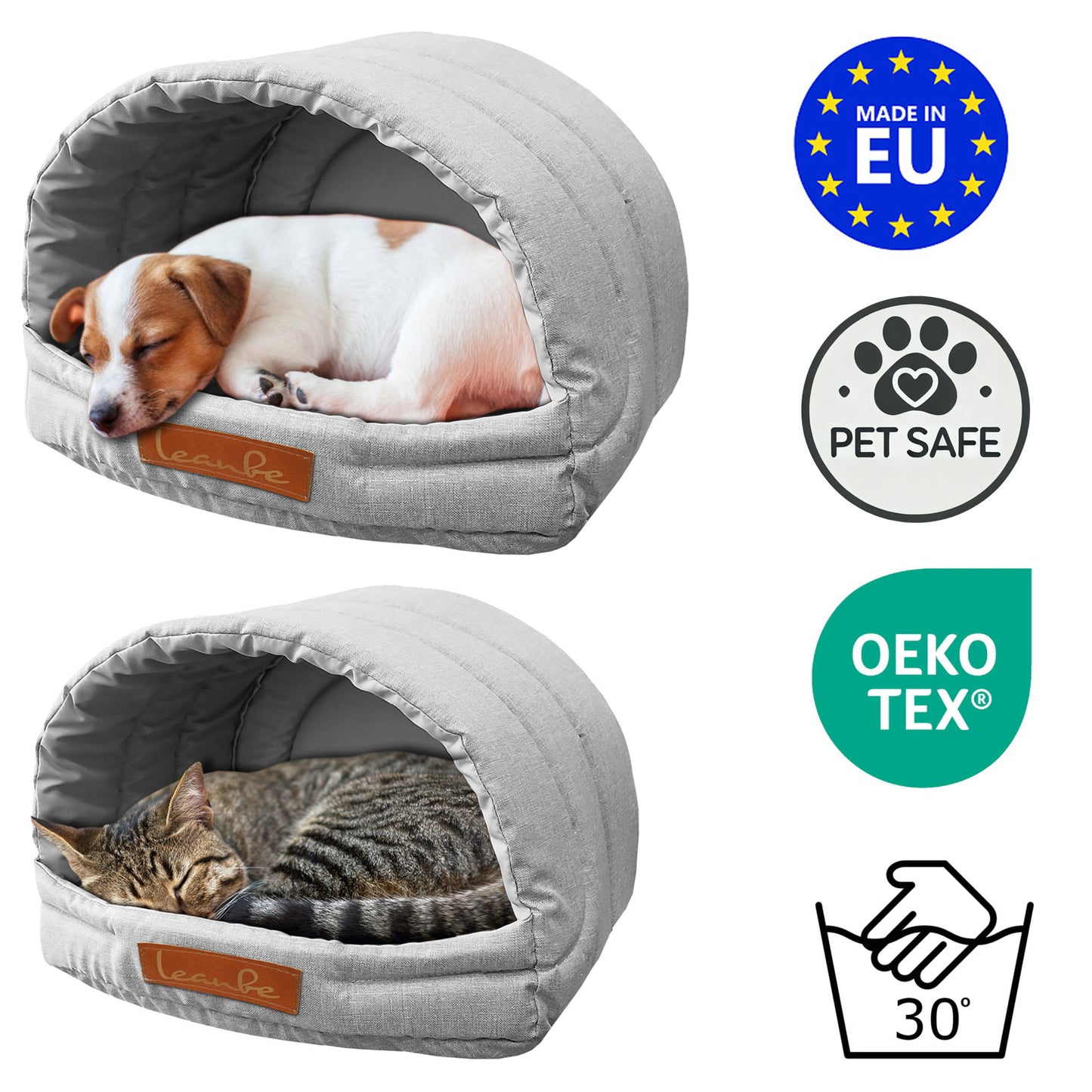 Personalisierte Schlafhöhle Hundehaus für Hunde und Katzen Beige