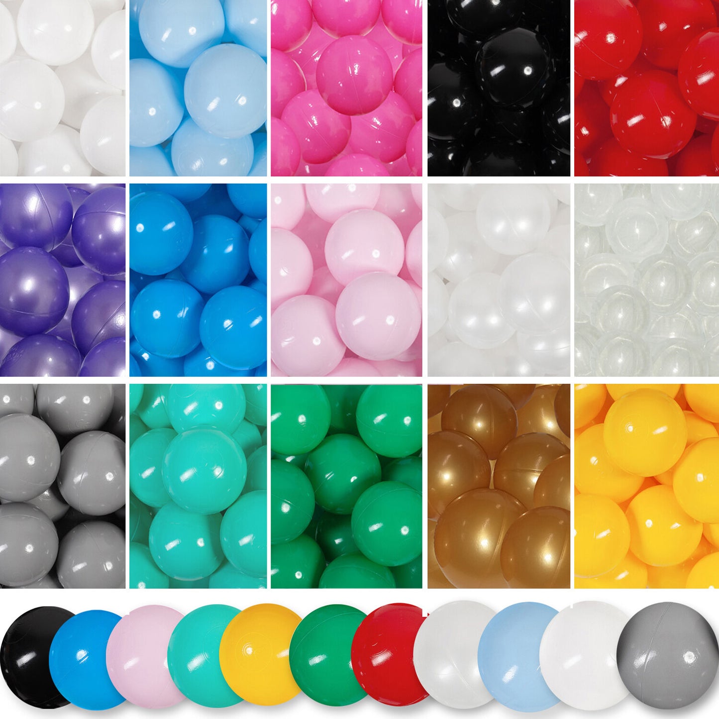 Plastikbälle Bälle für Bällebad 7 cm - Klar