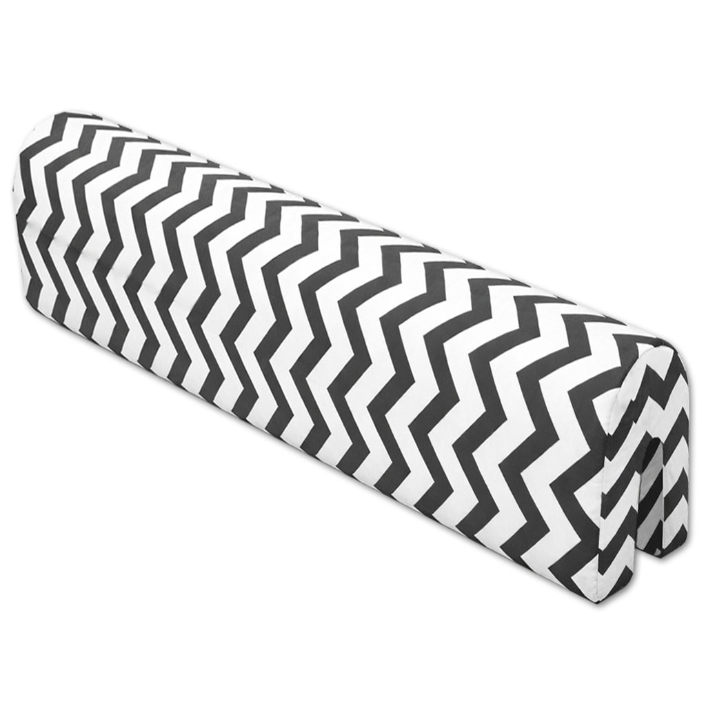 LEANBE Bettkantenschutz 70x20x14 cm + Bettschlange 150x15 cm – Schwarz-Weiß Chevron