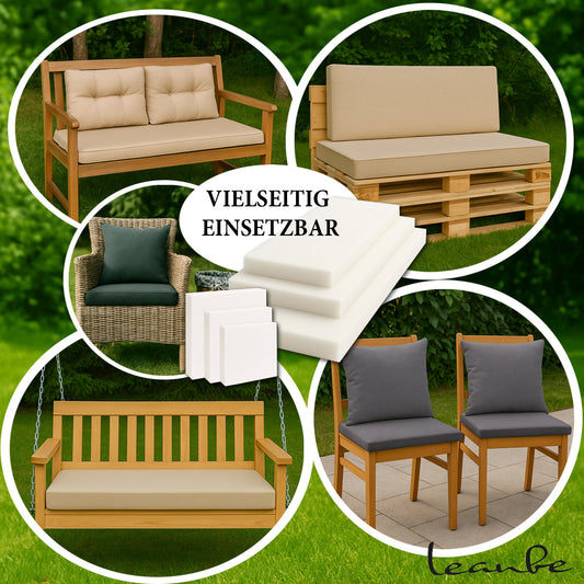 LEANBE Schaumstoffplatte – Hochwertiger Schaumstoff für vielseitige Anwendungen - 45 x 45 x 5 cm